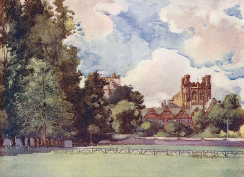 Christchurch Meadows, modny kurort w czasach, gdy "Tom Brown" i "Verdant Green" byli studentami (kolorowa litografia) autorstwa William Ainsworth Wildman
