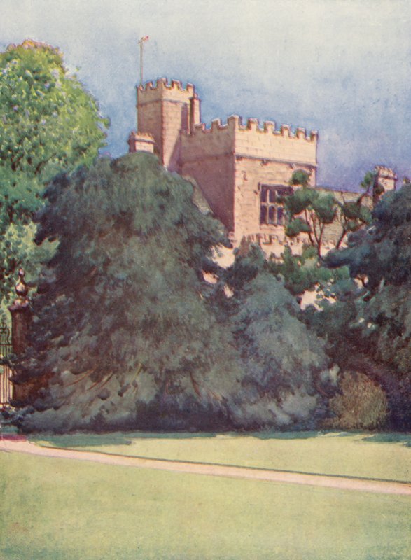 Wadham College z ogrodów Trinity College (kolorowa litografia) autorstwa William Ainsworth Wildman