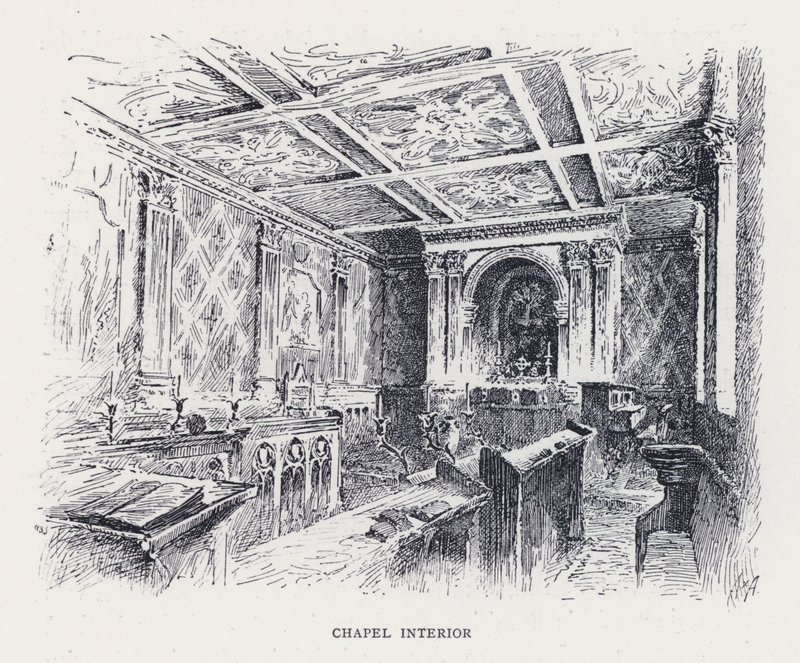 Wnętrze kaplicy (grawerowanie) autorstwa William Alexander Ansted