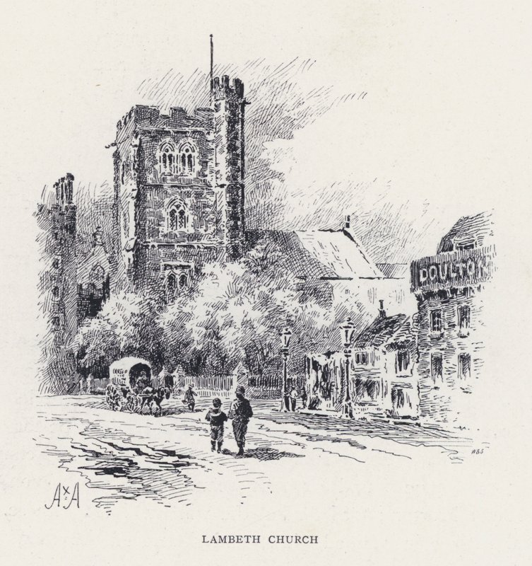Kościół Lambeth (rycina) autorstwa William Alexander Ansted
