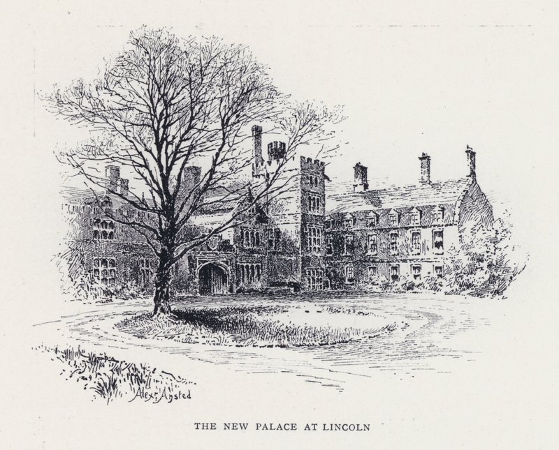 Nowy Pałac w Lincoln (grawerowanie) autorstwa William Alexander Ansted