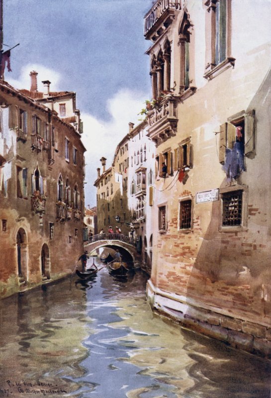 Rio del Olio, Wenecja, Włochy (kolor lito) autorstwa William Alister Macdonald