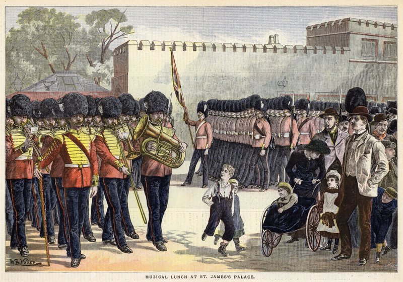 Muzyczny lunch w St James’s Palace w Londynie (kolor lito) autorstwa William Barnes (after) Wollen