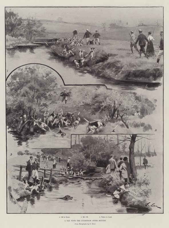 Dzień z Culmstock Otter Hounds autorstwa William Barnes Wollen