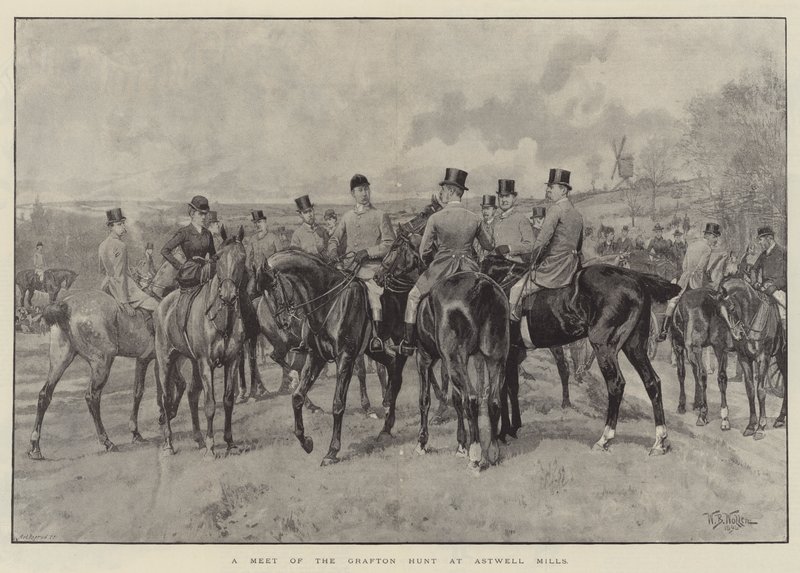 Spotkanie polowania na Graftona w Astwell Mills autorstwa William Barnes Wollen