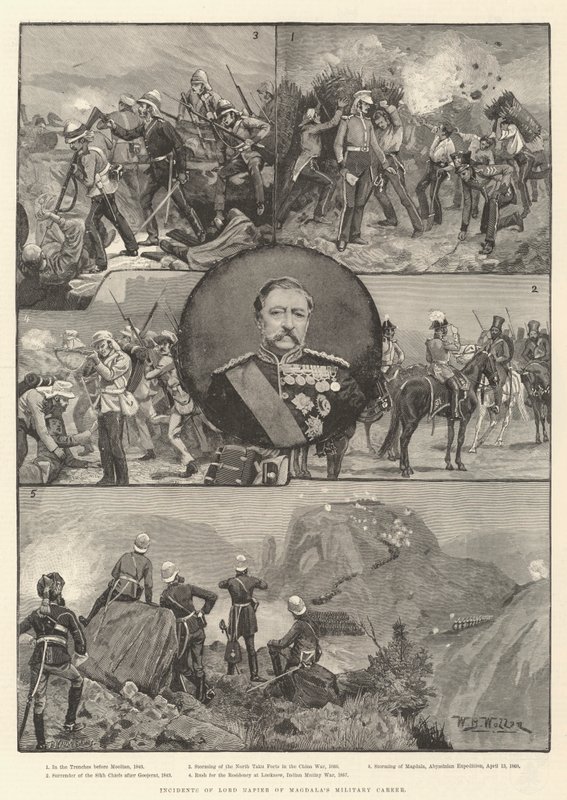 Incydenty Lorda Napiera z kariery wojskowej Magdali autorstwa William Barnes Wollen