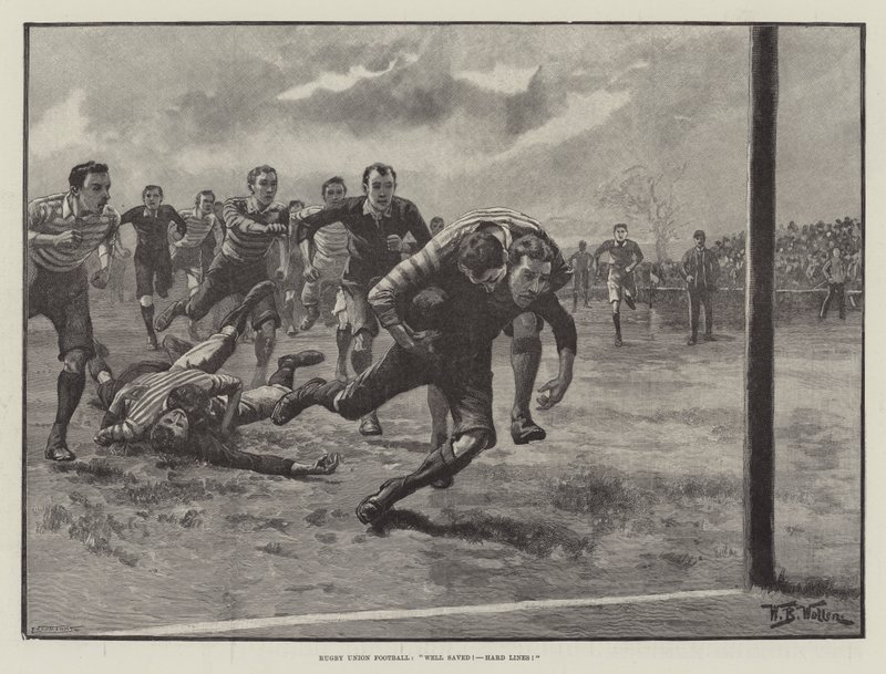 Rugby Union Football, dobrze uratowany! Pech! autorstwa William Barnes Wollen