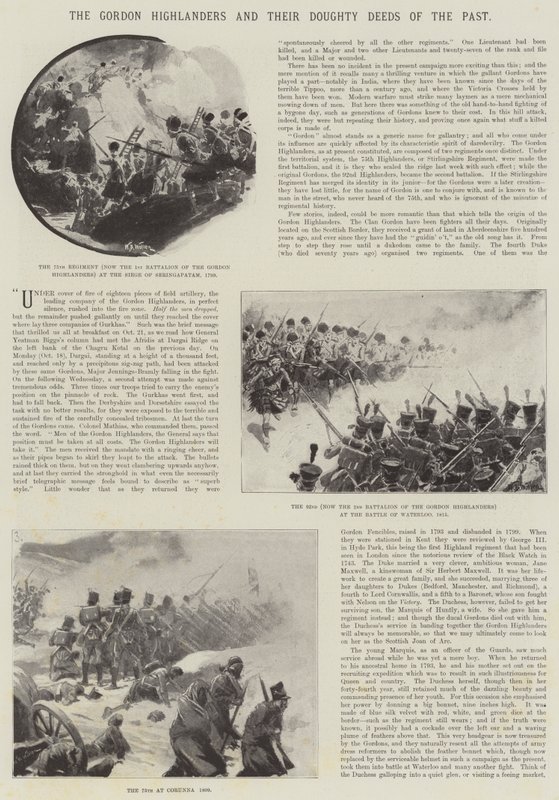 Gordon Highlanders i ich zacne uczynki z przeszłości autorstwa William Barnes Wollen