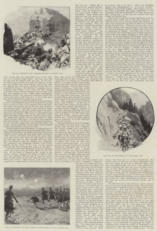 Gordon Highlanders i ich zacne uczynki z przeszłości autorstwa William Barnes Wollen