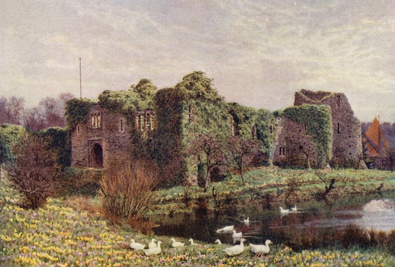 Zamek Allington (litografia kolorowa) autorstwa William Biscombe Gardner