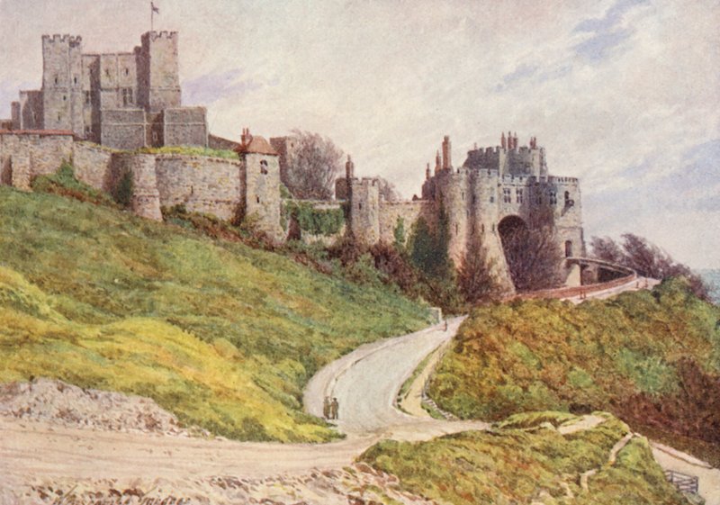 Zamek Dover ze Wzgórza Zamkowego (kolorowa litografia) autorstwa William Biscombe Gardner