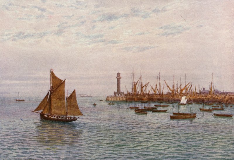 Port Margate (kolorowa litografia) autorstwa William Biscombe Gardner