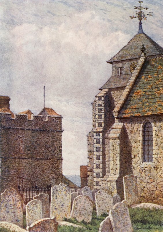 Kościół Minster, Isle of Sheppey (kolorowa litografia) autorstwa William Biscombe Gardner