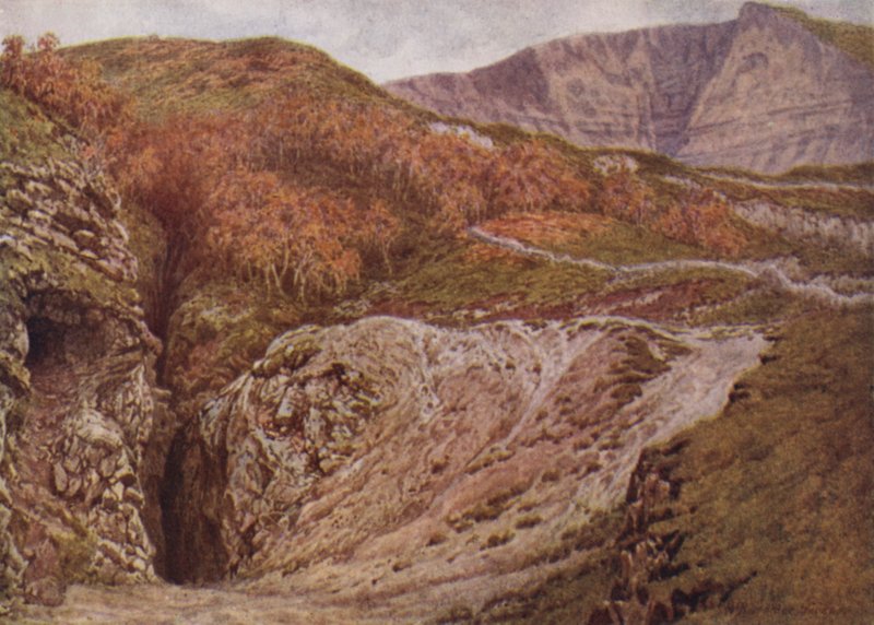 Kopalnia Odin i Mam Tor, niedaleko Castleton (kolor lito) autorstwa William Biscombe Gardner