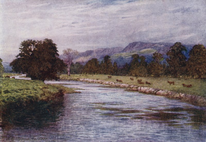 Na Derwent, Chatsworth Park (kolor lito) autorstwa William Biscombe Gardner