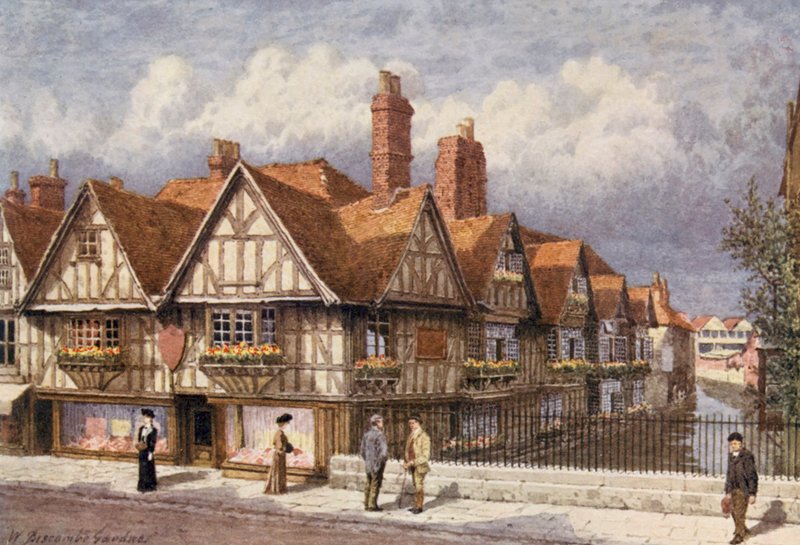 The Canterbury Weavers (kolorowa litografia) autorstwa William Biscombe Gardner