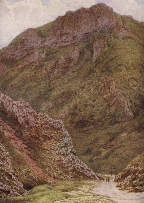 The Lion Rock w Winnats, między Castleton i Edale (kolor lito) autorstwa William Biscombe Gardner