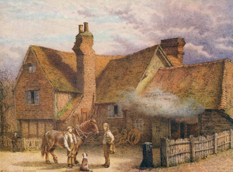 Stara Kuźnia, Shoreham (kolorowa litografia) autorstwa William Biscombe Gardner