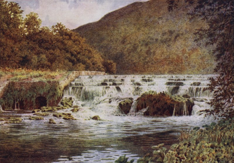 Wodospad, Monsal Dale (kolor lito) autorstwa William Biscombe Gardner