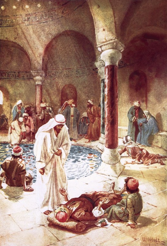 Jezus przy sadzawce Betesda autorstwa William Brassey Hole