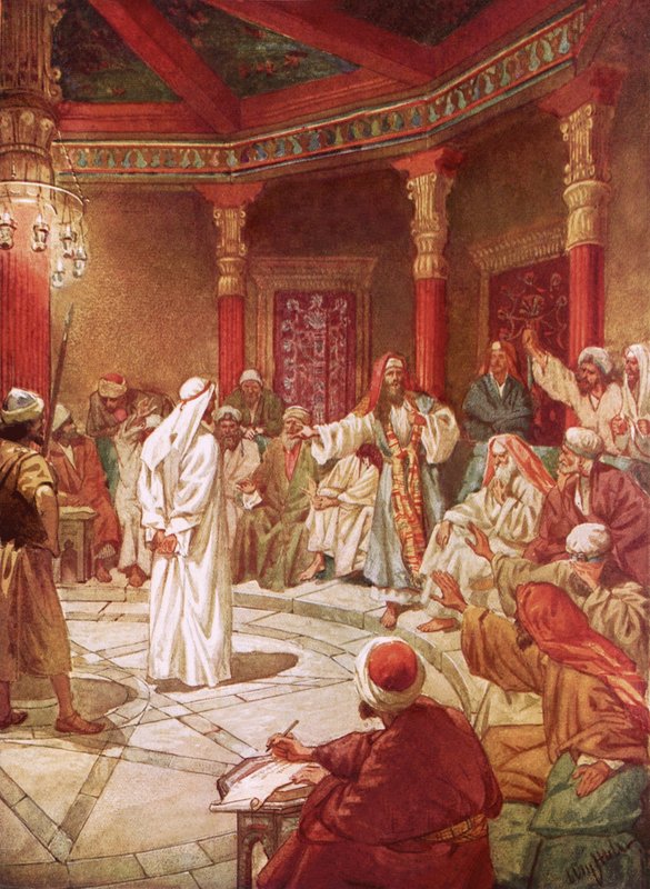 Jezus przyprowadził przed Kajfasza i Sobór autorstwa William Brassey Hole