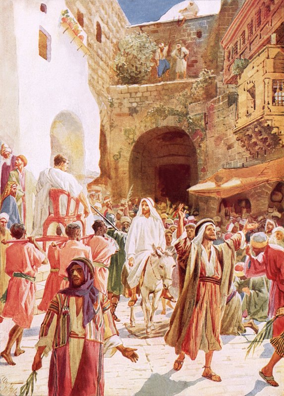 Jezus wchodzący do Jerozolimy autorstwa William Brassey Hole