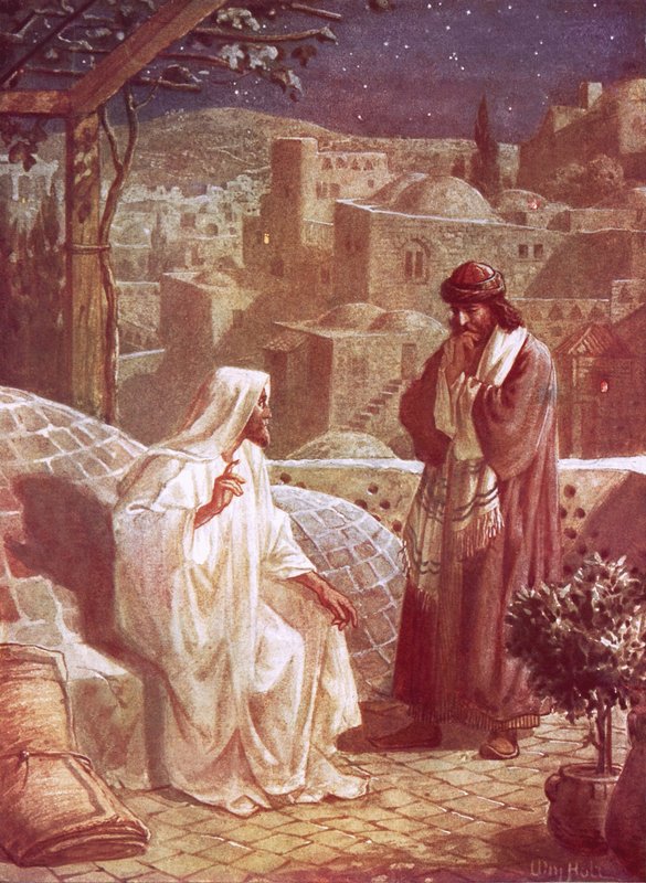Jezus w rozmowie z Nikodemem autorstwa William Brassey Hole