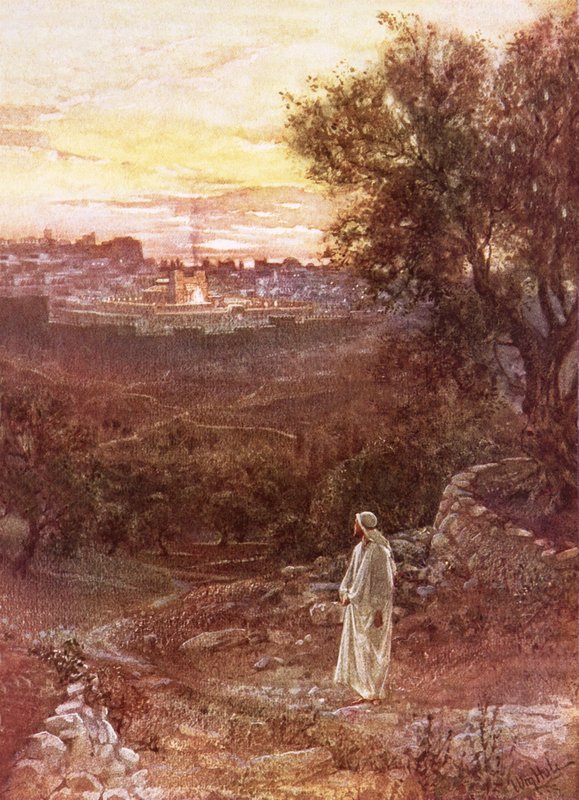 Jezus na Górze Oliwnej autorstwa William Brassey Hole