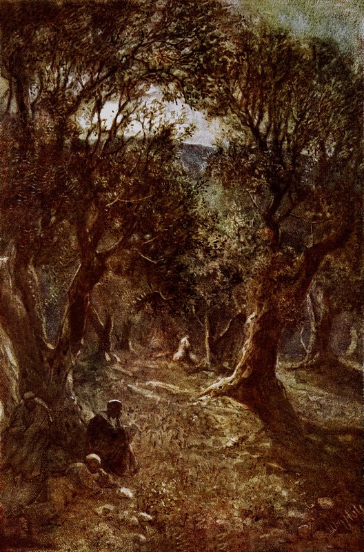 Jezus modli się w ogrodzie Getsemane autorstwa William Brassey Hole