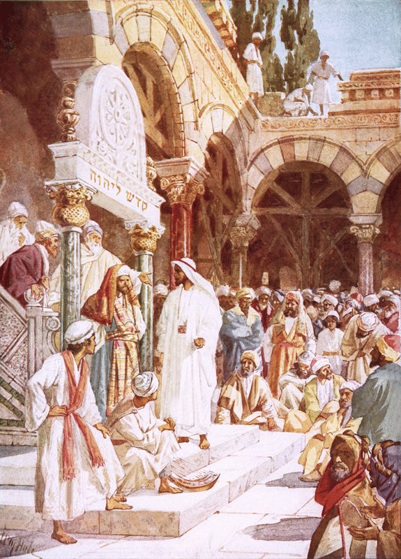 Jezus nauczający w świątyni autorstwa William Brassey Hole