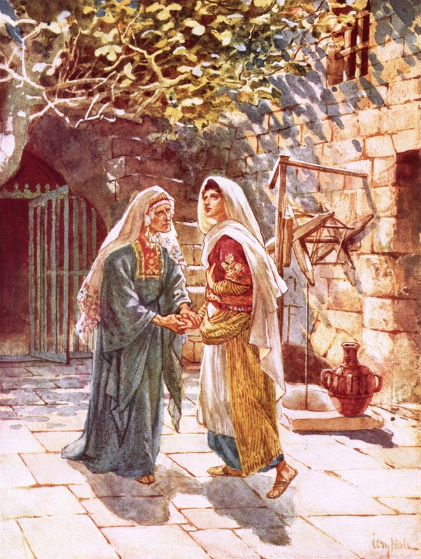 Mary idzie w góry i spotyka Elżbietę autorstwa William Brassey Hole
