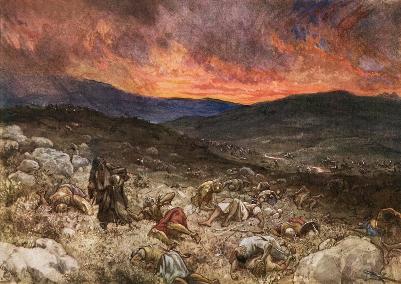 Śmierć Saula na Gilboa autorstwa William Brassey Hole