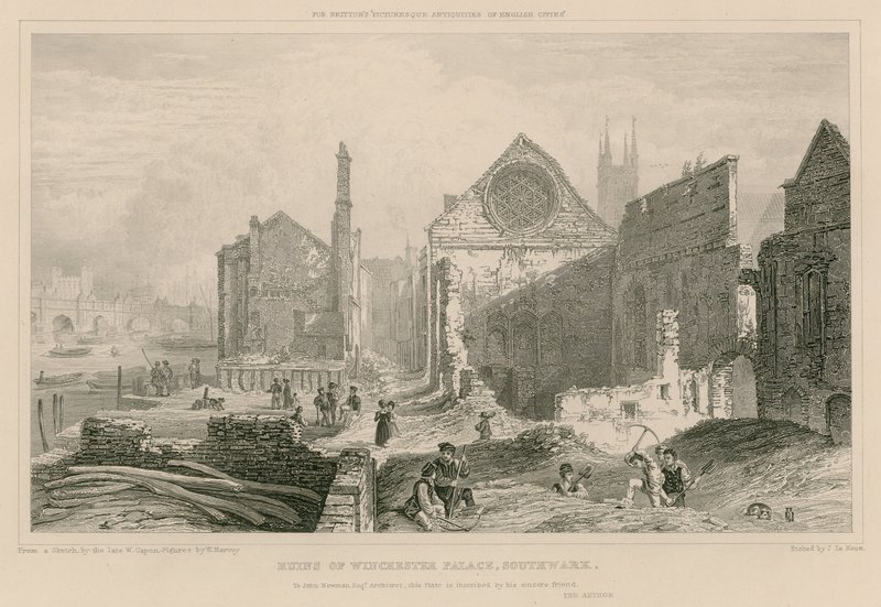Ruiny Winchester Place, Southwark, Londyn autorstwa William Capon