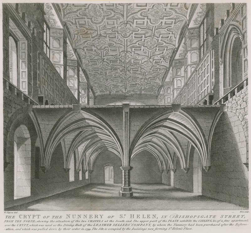 Krypta klasztoru św. Heleny przy Bishopsgate Street, Londyn autorstwa William Capon