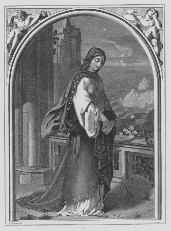 John Milton, Zamyślony (grafika) autorstwa William Cave Thomas