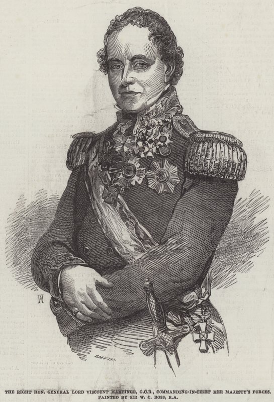 Wielce Szanowny Generał Lord Viscount Hardinge, GCB, głównodowodzący siłami zbrojnymi Jej Królewskiej Mości autorstwa William Charles Ross