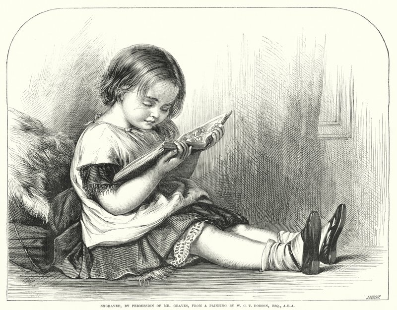 Czytanie (grawerowanie) autorstwa William Charles Thomas (after) Dobson