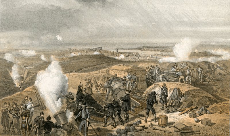 Upalny dzień na bateriach autorstwa William Crimea Simpson