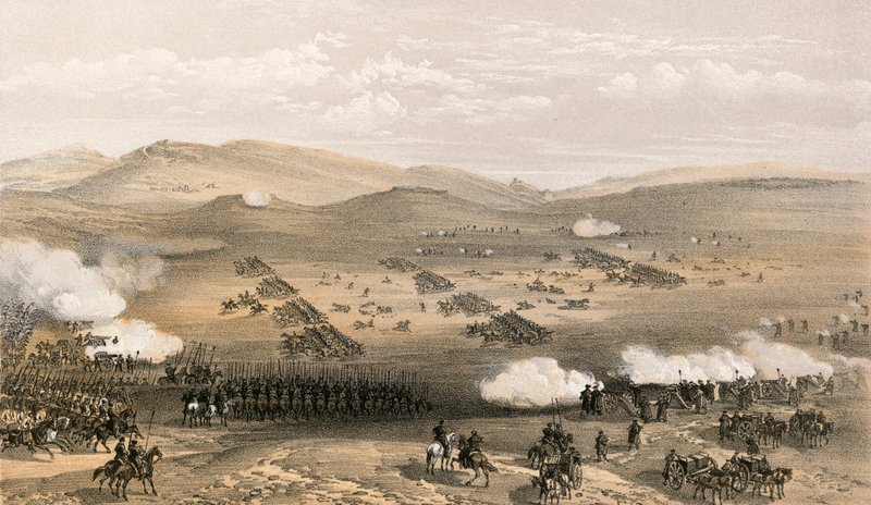 Szarża brygady szwoleżerów, 25 października 1854 r., pod dowództwem generała dywizji hrabiego Cardigan autorstwa William Crimea Simpson