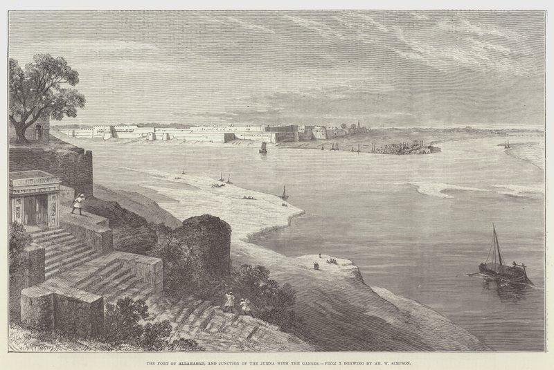 Fort Allahabad i połączenie Dżumny z Gangesem autorstwa William Crimea Simpson