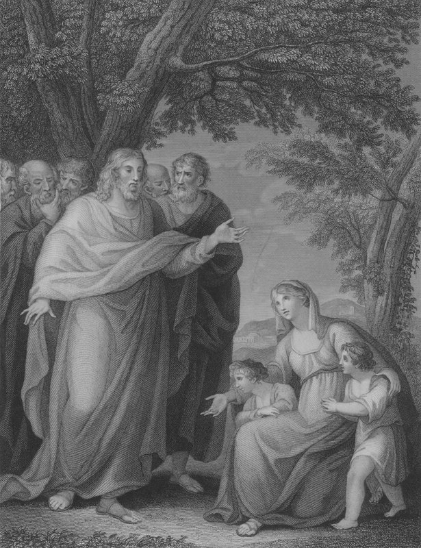 Dzieci Chrystusa i Zebedeusza, św. Mateusza 20, werset 20-29 (rycina) autorstwa William Cuming