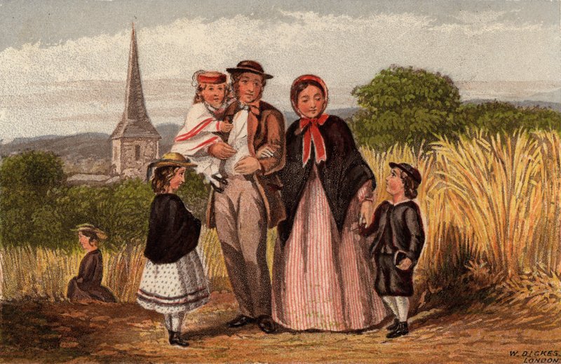 Niedzielny poranek: rodzina wraca z kościoła (chromolitho) autorstwa William Dickes