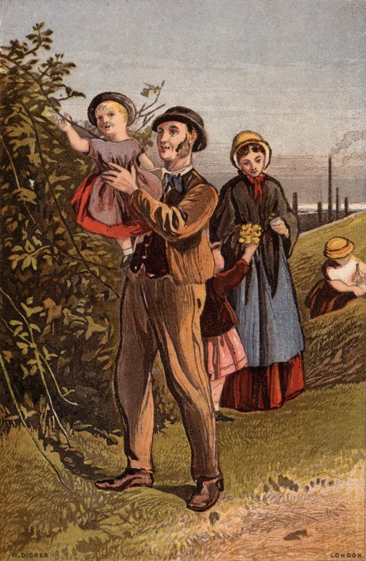 The Country Walk: rodzinne spacery na wsi (chromolitho) autorstwa William Dickes