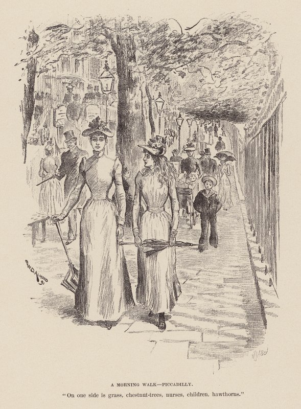 Poranny spacer, Piccadilly (grawerunek) autorstwa William Douglas Almond