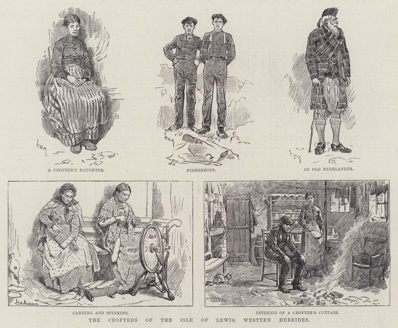 Crofters z Isle of Lewis, Zachodnie Hebrydy autorstwa William Douglas Almond