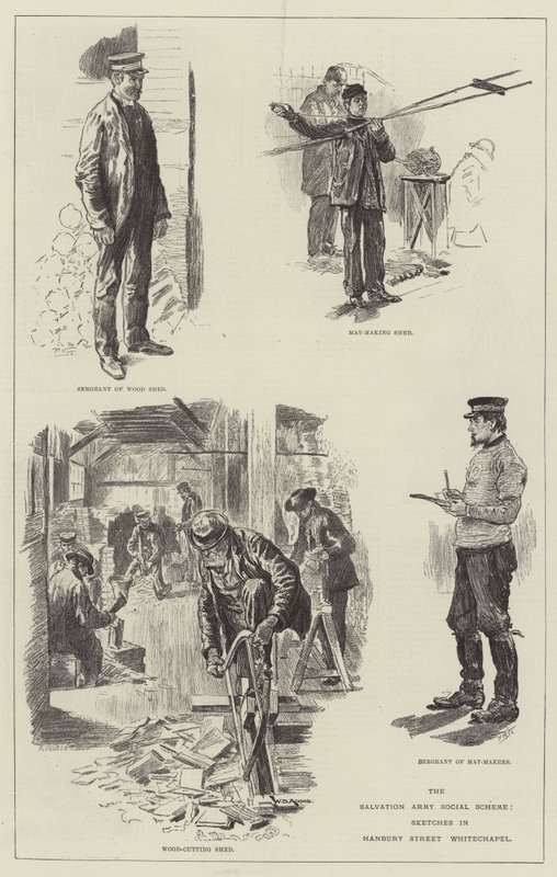 Schemat socjalny Armii Zbawienia, Szkice na Hanbury Street, Whitechapel autorstwa William Douglas Almond