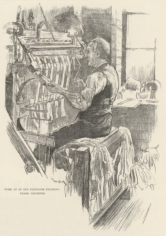 Praca w Old Handloom Stocking-Frame, Leicester autorstwa William Douglas Almond