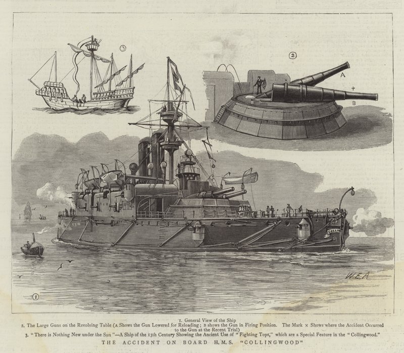 Wypadek na pokładzie HMS Collingwood autorstwa William Edward Atkins