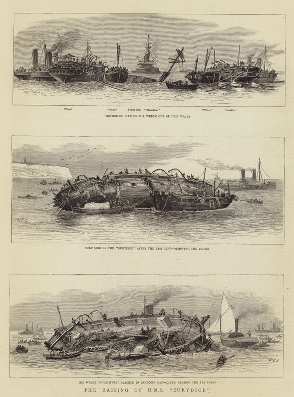 Podniesienie na maszt HMS Eurydice autorstwa William Edward Atkins