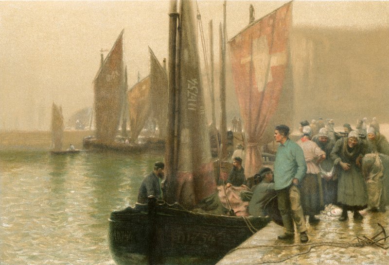 Mglisty poranek, Dieppe autorstwa William Edward Norton